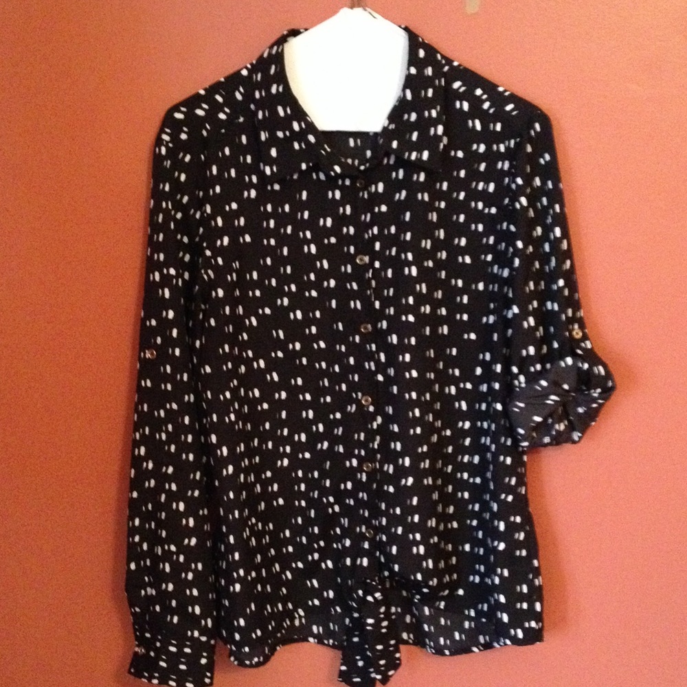 Black and cream blouse