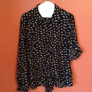 Black and cream blouse