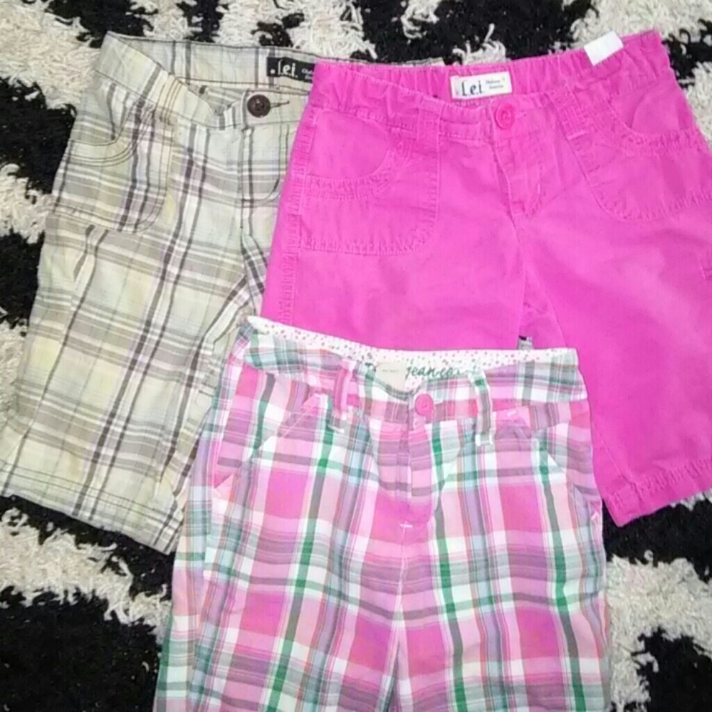 3 pair girls shorts 1 size 10 and 2 size 8