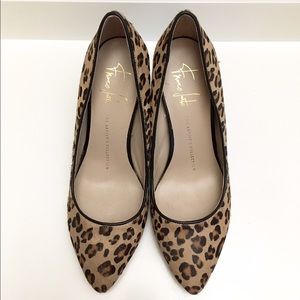 Leopard calf hair wedge pumps size 6.5