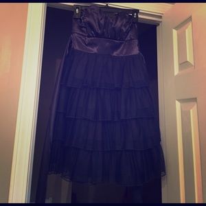 Sweetheart neckline navy strapless dress