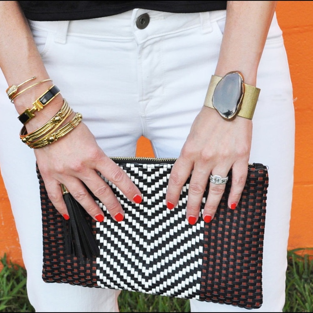 Target Merona Woven Faux Leather Clutch w/ Tassel