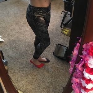Athleta patterned workout pants.