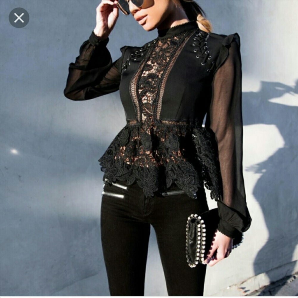 Black lace top