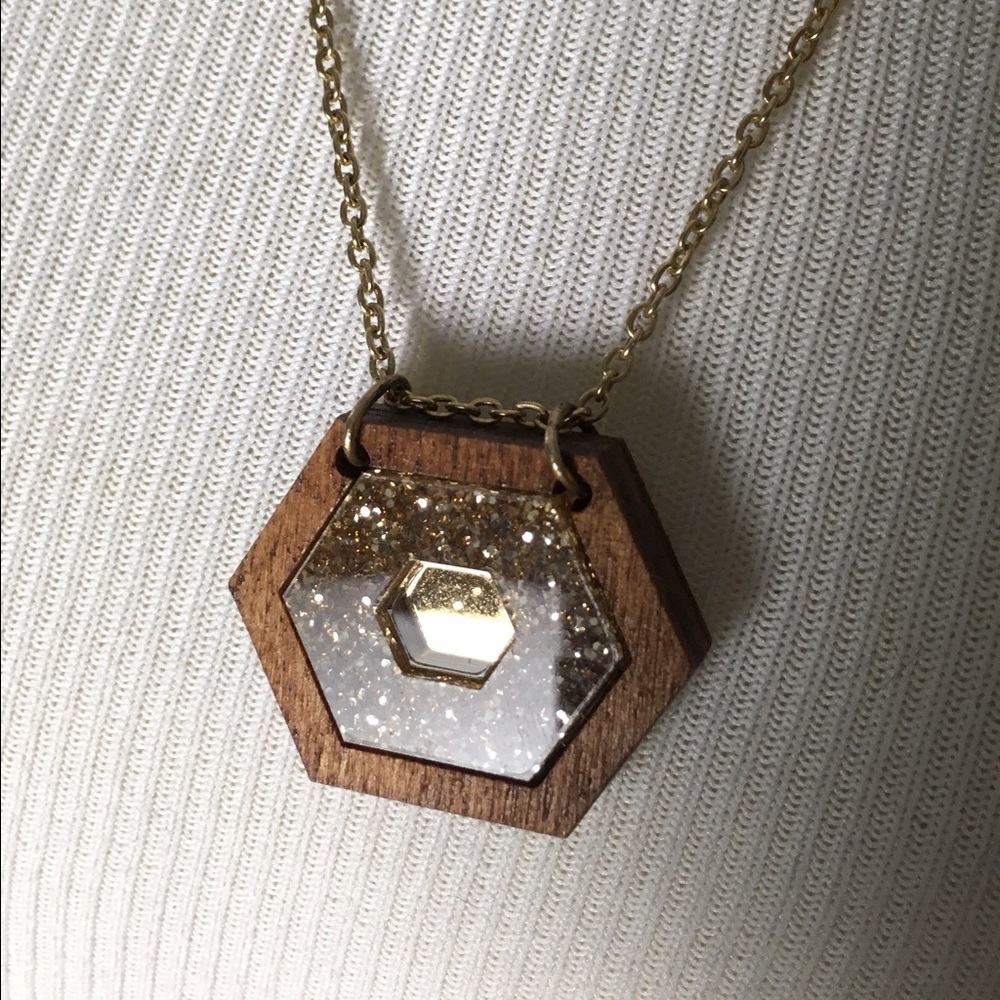 Wood and acrylic necklace