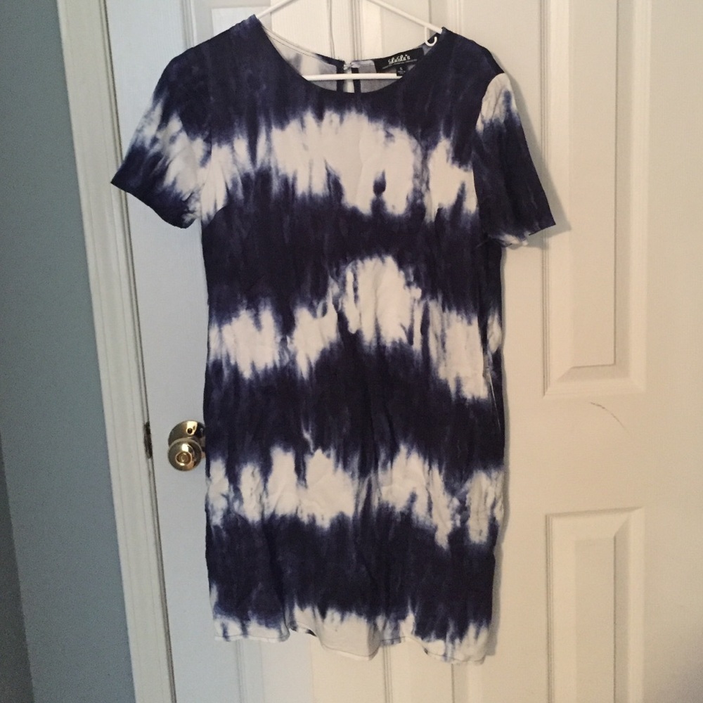 Blue and White TyeDye shift dress