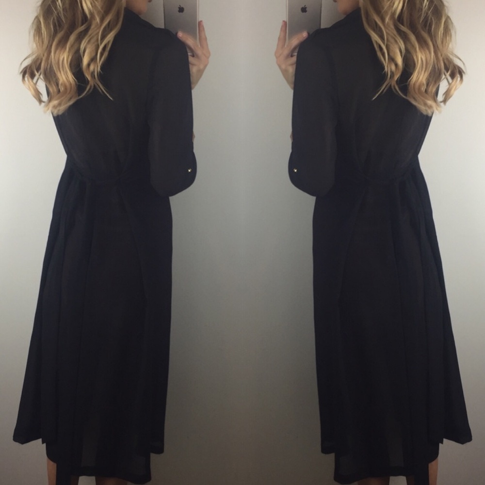 -Blush Sheer Maxi Trench- - Picture 7 of 7
