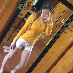 J. Crew Yellow V-neck long sleeve