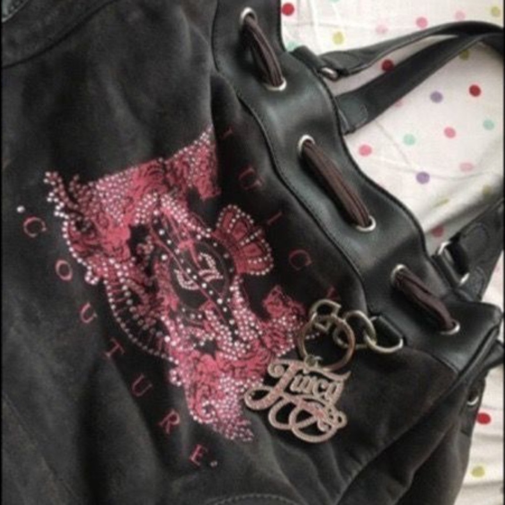 Juicy couture grey and pink stones