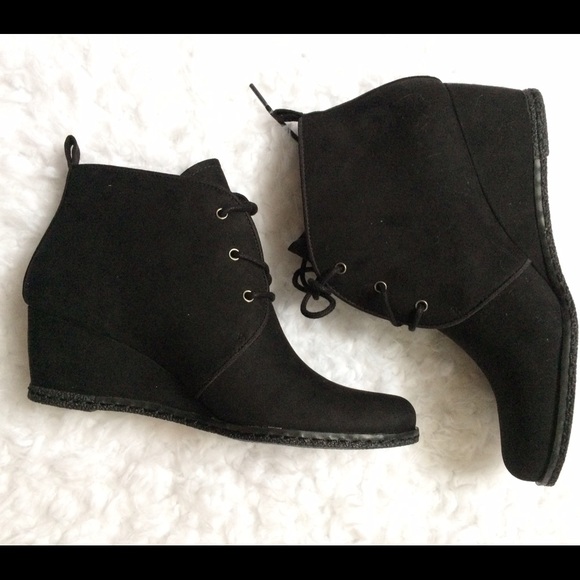 Franco Sarto Annabelle Sueded Leather Wedge Bootie - Picture 2 of 4