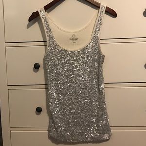Silver Sequin Tank
