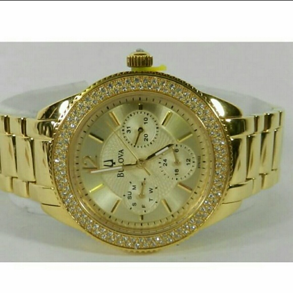 Big sale, Bulova Women\'s Gold-tone Crystal Watch