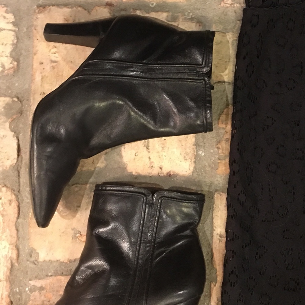 Black Leather Booties