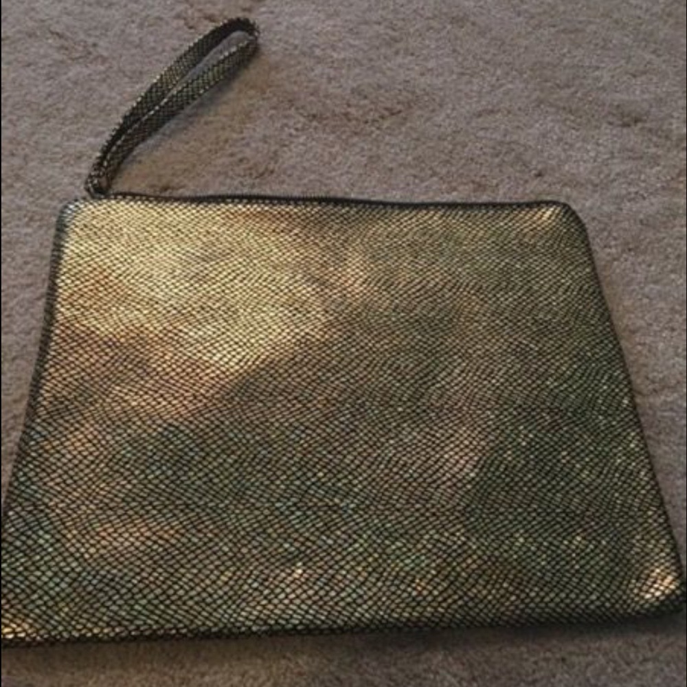 Hologram gold wristlet