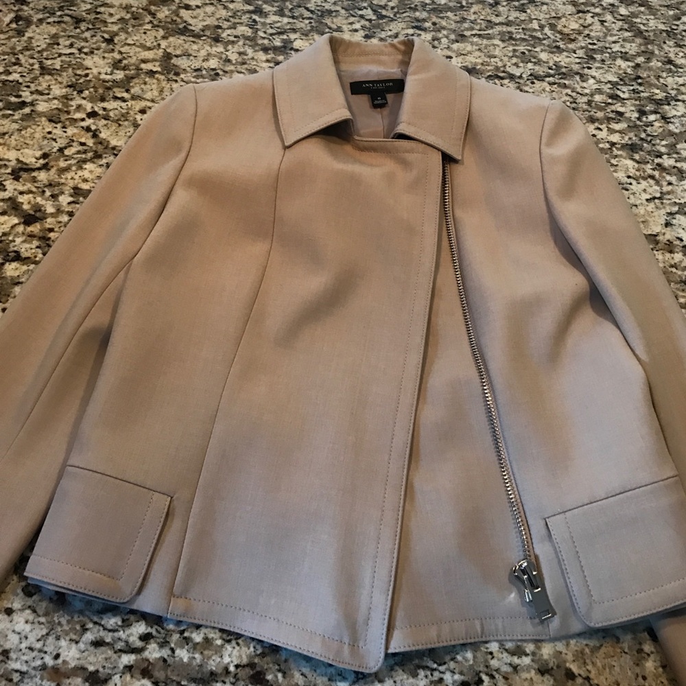 Ann Taylor beige motorcycle jacket