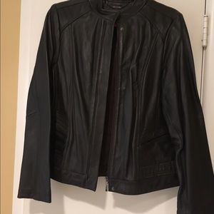 Dark brown leather ANA jacket