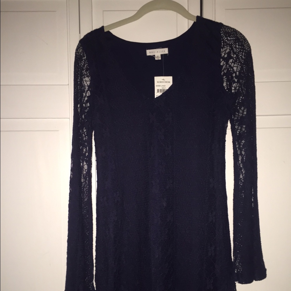 Nordstroms navy lace dress