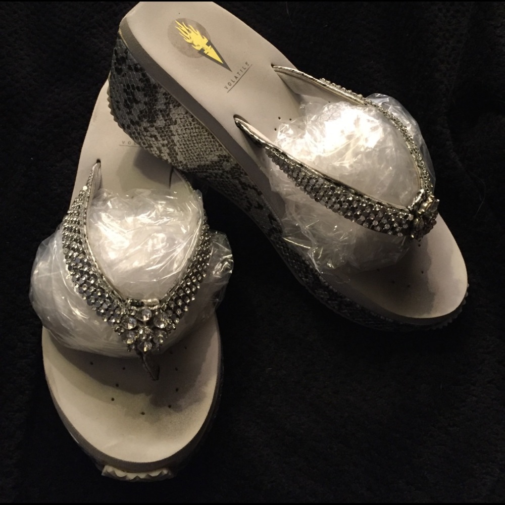 Volatile jeweled flip flops