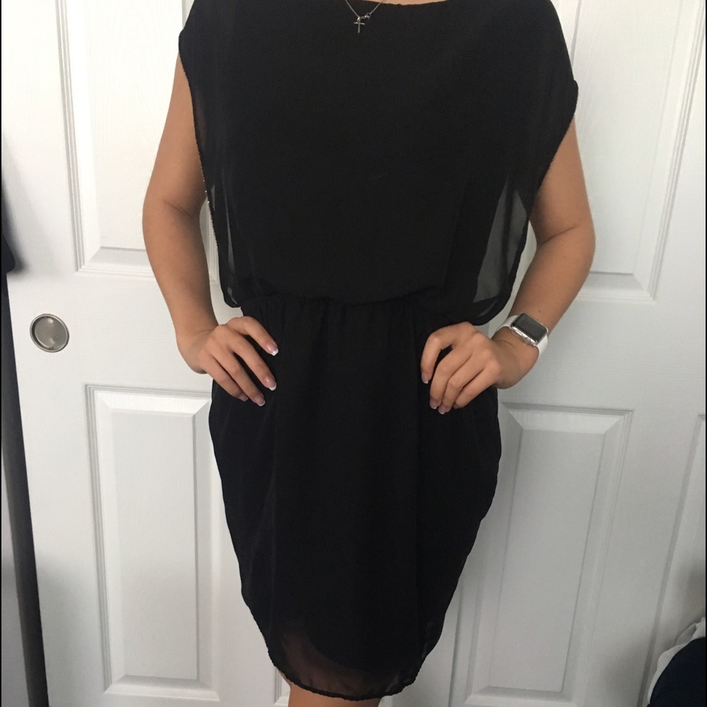 SOLD Charming Charlie adorable black sheer dress