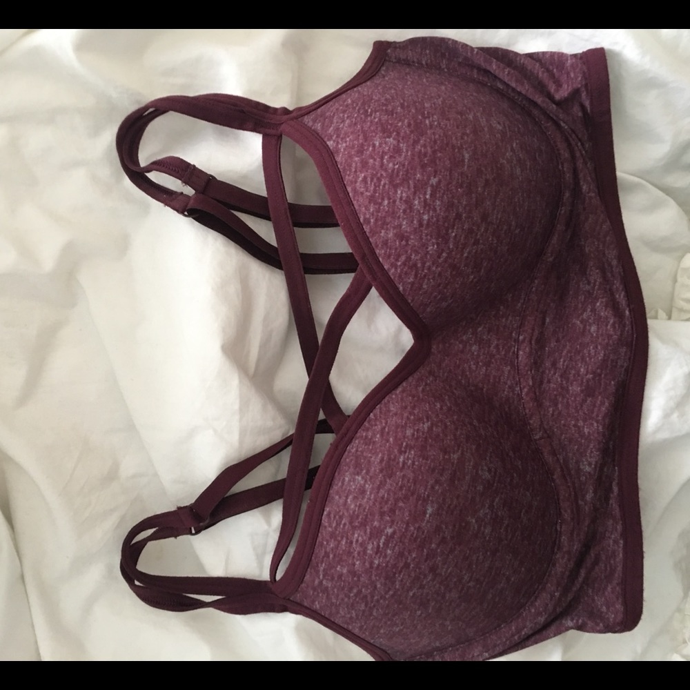 PINK maroon cross bra