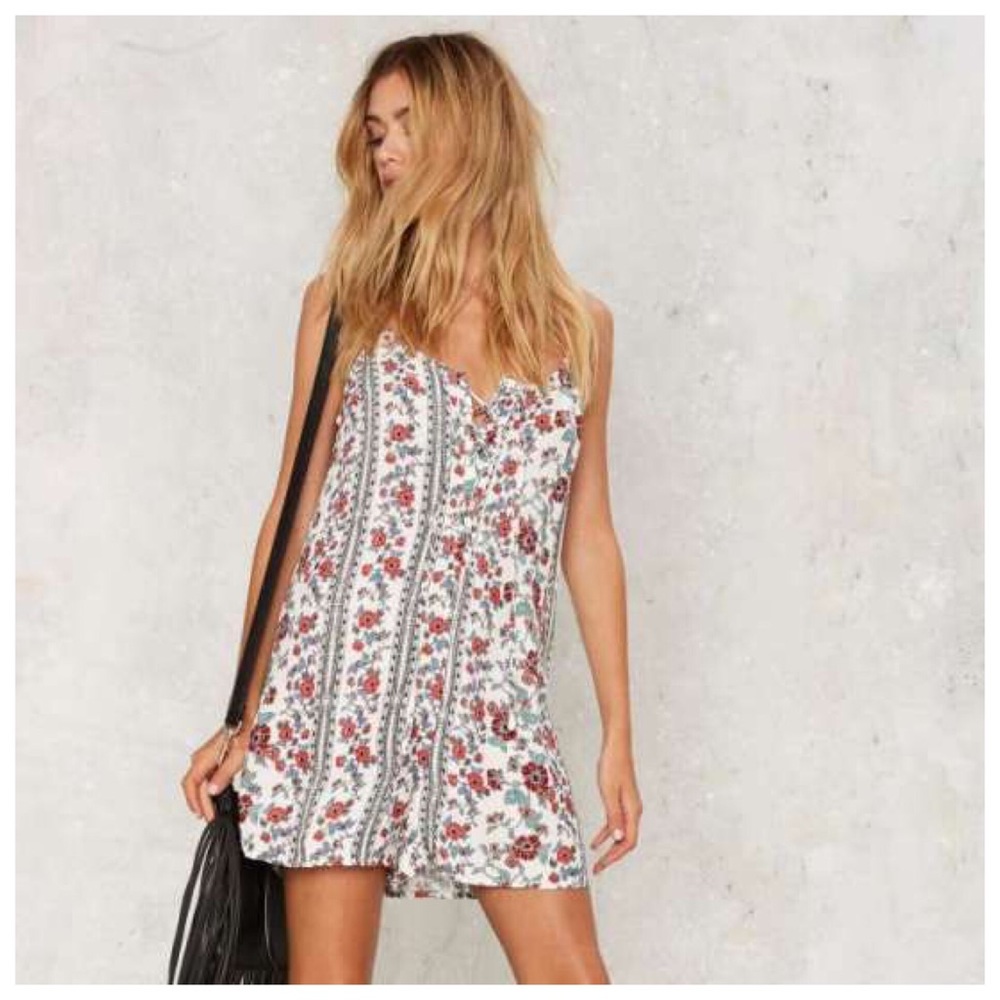 Nasty Gal Lace Up Romper - Picture 1 of 2