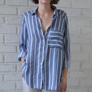 Striped Casual Button Down