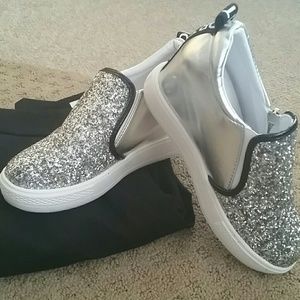 Sparkly Wedge Tennis Shoes New*