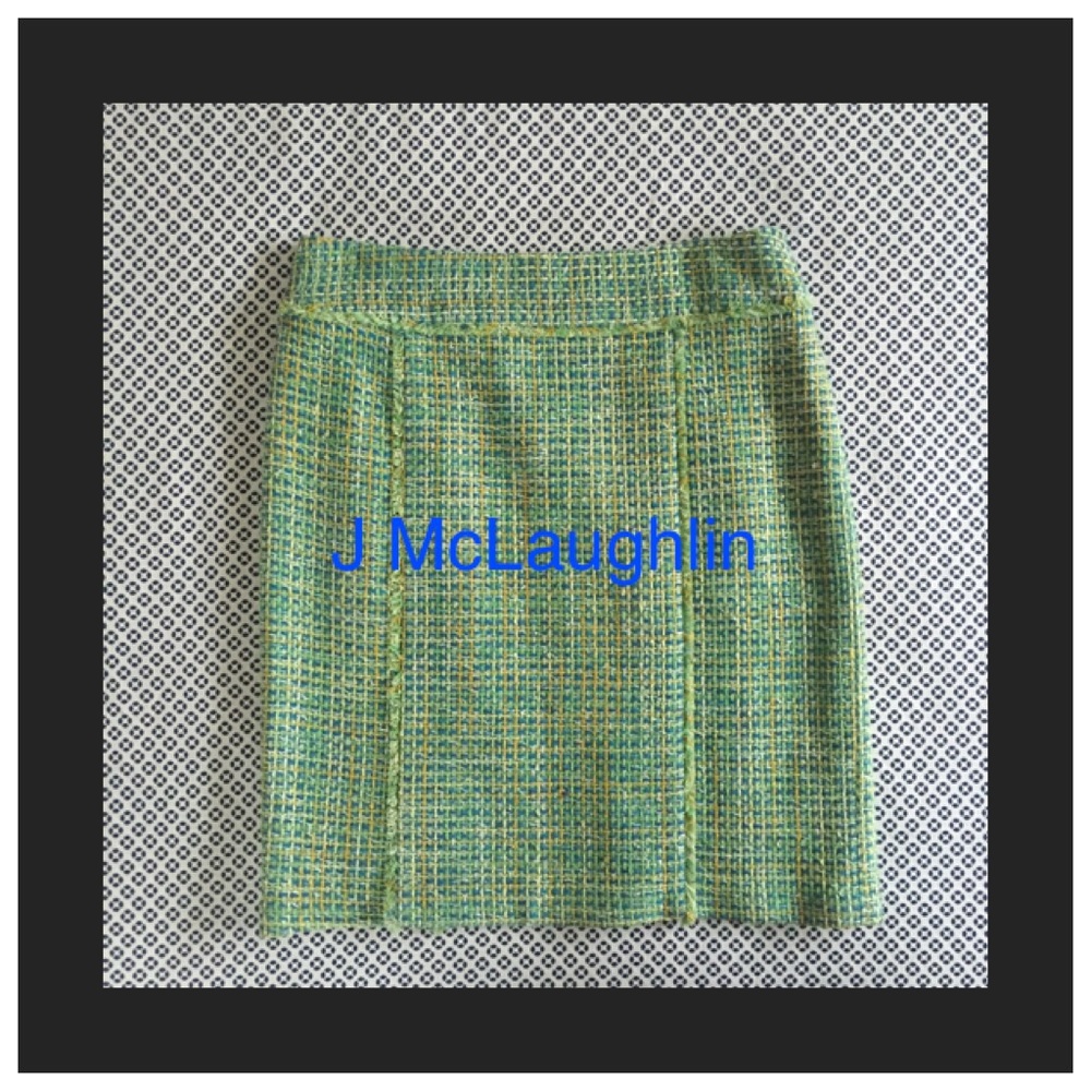 NWOT J. McLaughlin tweed skirt with metallic gold