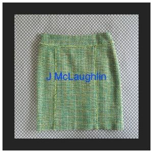 NWOT J. McLaughlin tweed skirt with metallic gold