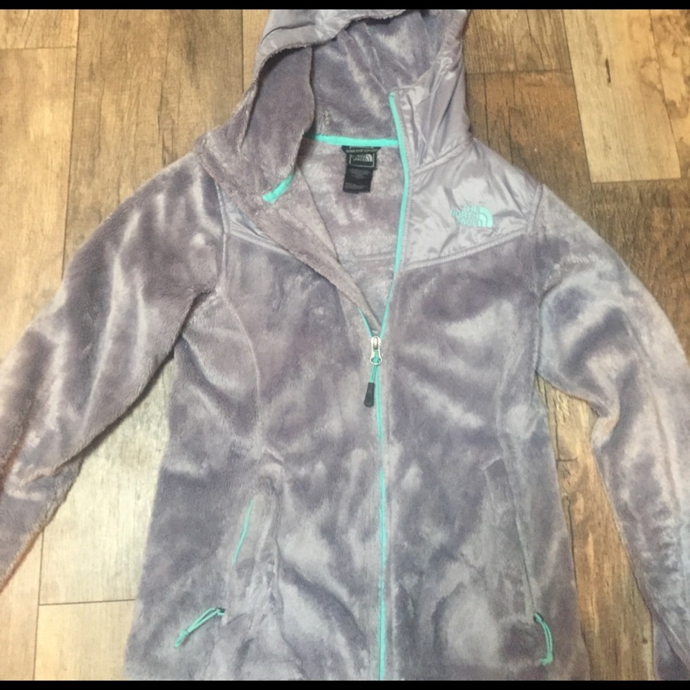 North Face fuzzy zip up XS