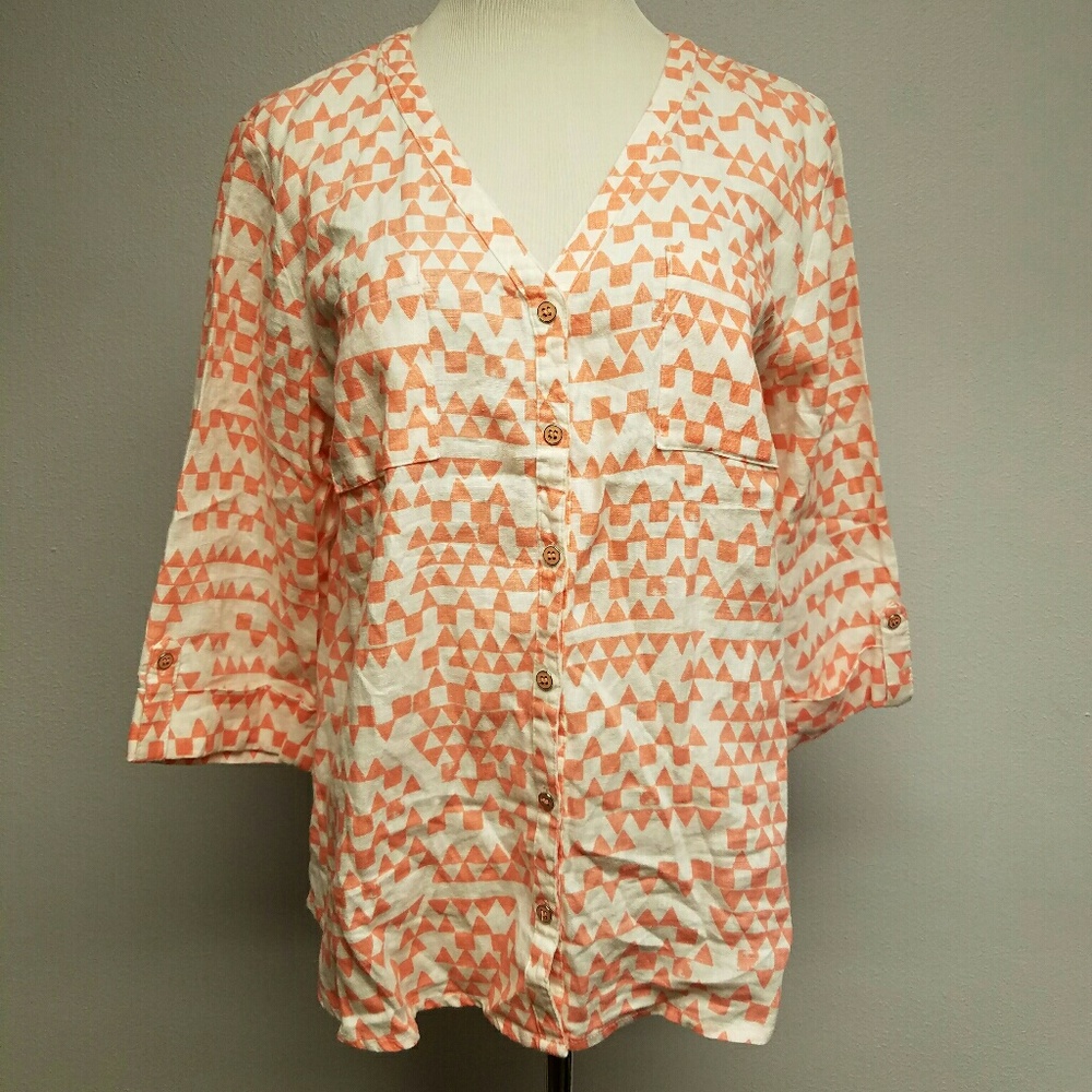 NWT JM Collection Sz 16 linen blouse