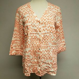 NWT JM Collection Sz 16 linen blouse