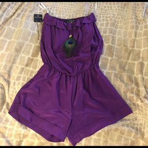 🎀Karina Grimaldi, Maria strapless silk Romper