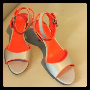 Beige and Orange Laila Calvin Klein Heels Size 5.5