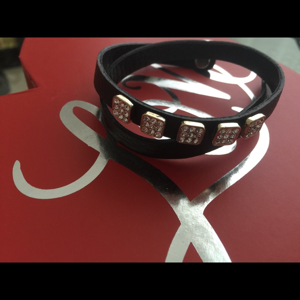Black leather bracelet