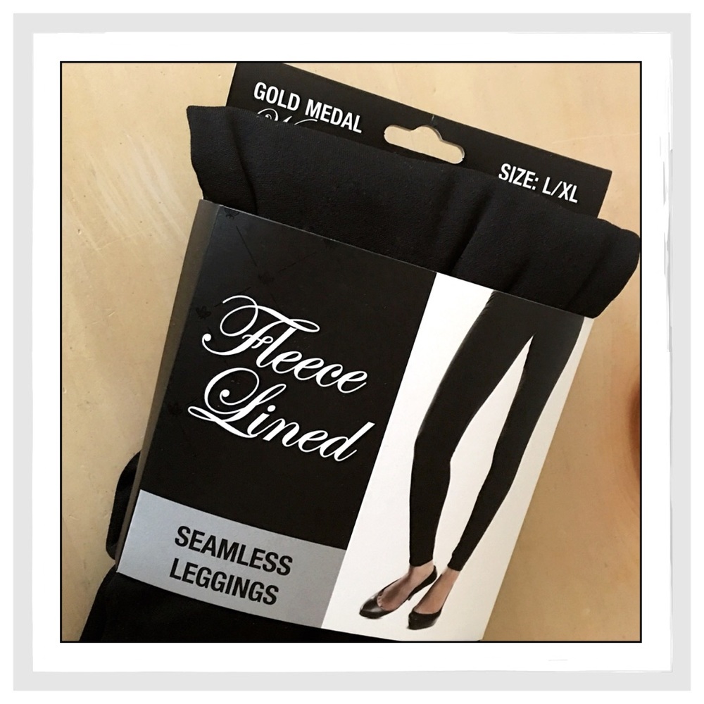 Black Fleece-Lined Seamless Leggings