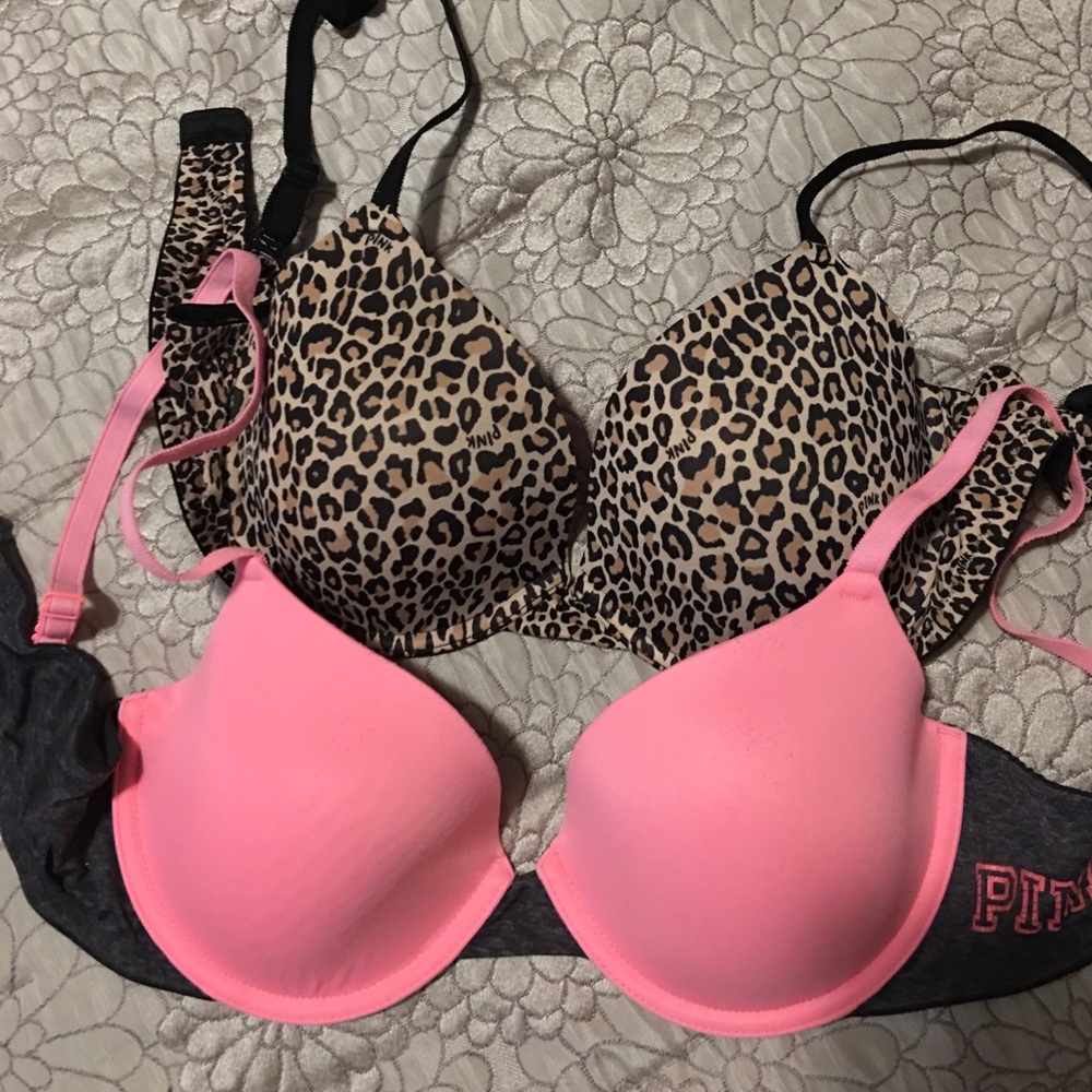 Lot of 2 Pink Victoria's Secret Bras 36C