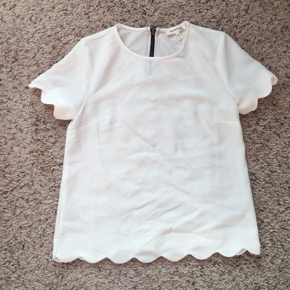 Scalloped white top