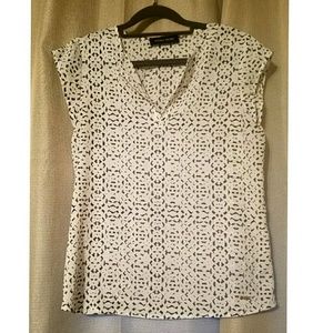 White & Black Ivanka Trump Blouse