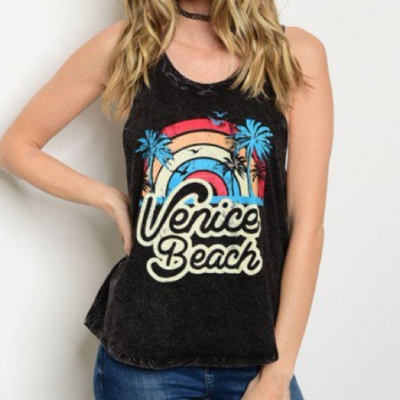 LAST ONE! Sz S, Distressed Retro Venice Beach Tank - Picture 2 of 5