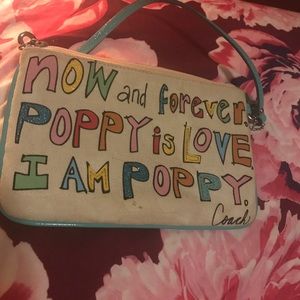 Coach "I am poppy" wristlet clutch
