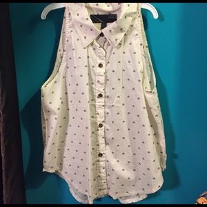 Vans white button up tank