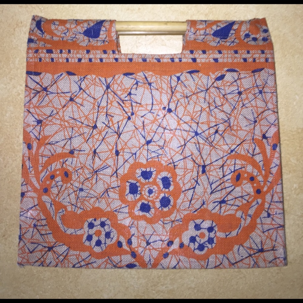 Jute Tote with Bamboo Handles