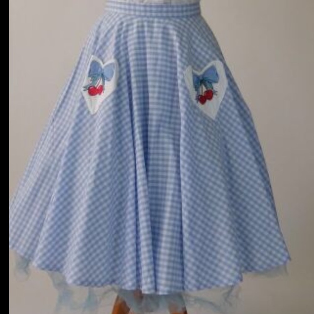 Gingham blue picnic skirt