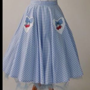 Gingham blue picnic skirt