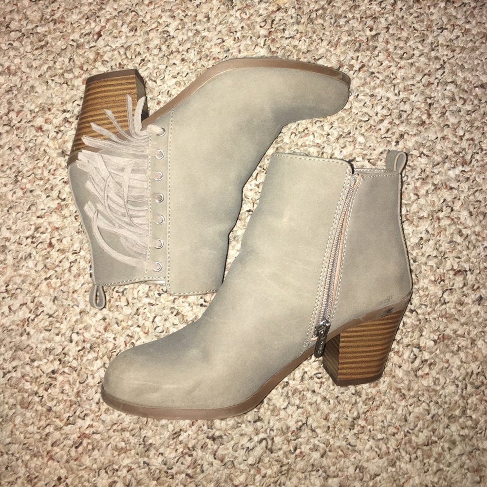 Gray booties