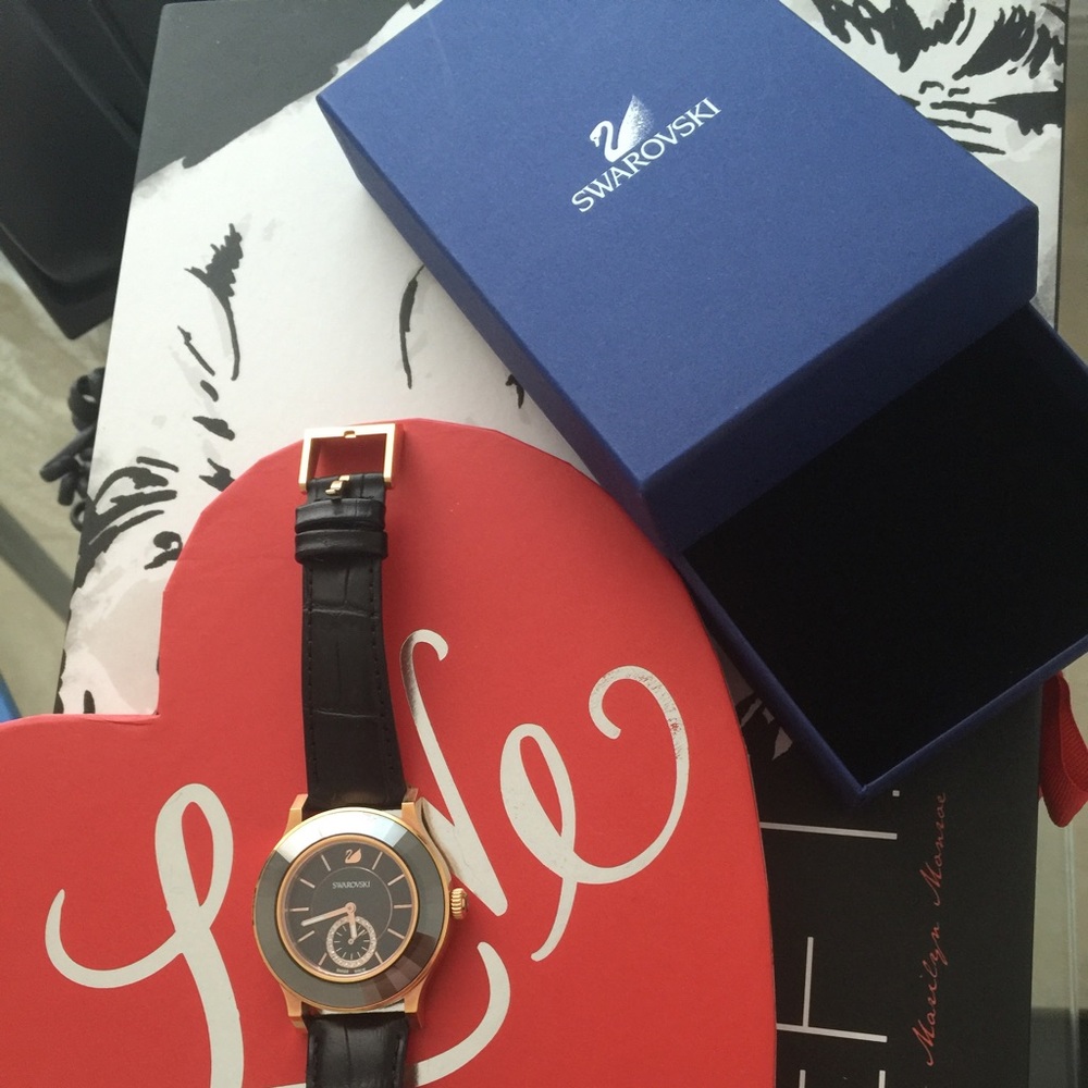 Rose gold Swarovski watch