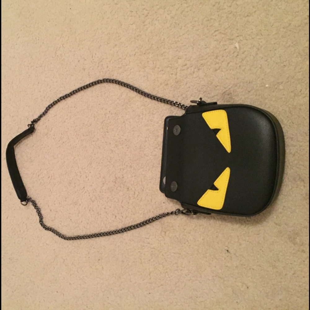 Black leather monster purse