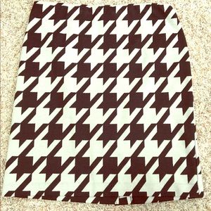 Worthington Knit Houndstooth Skirt MEDIUM