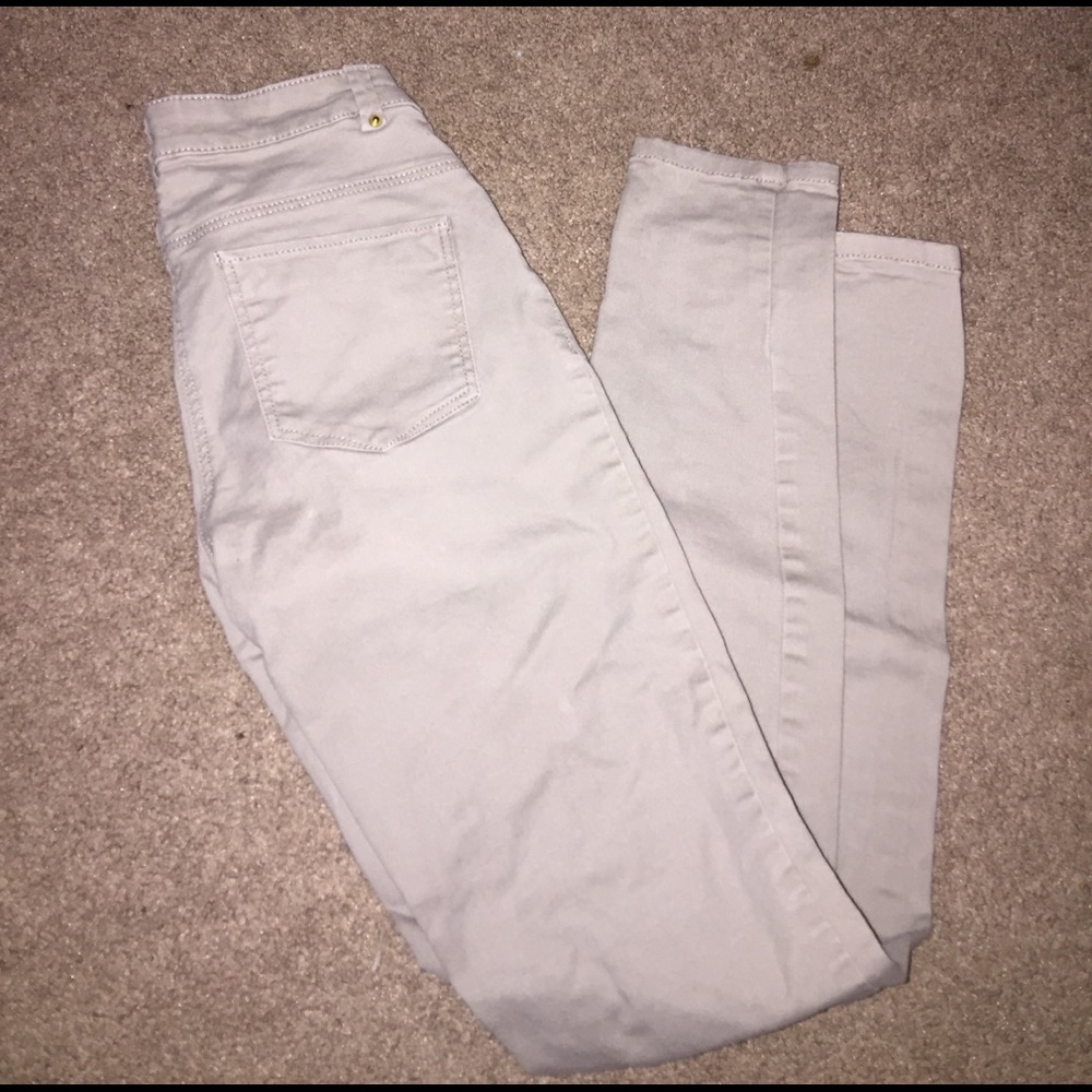 High waisted fitted khaki pants